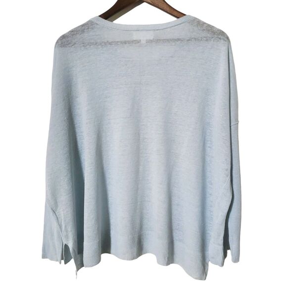 FEEL THE PIECE BY TERRE JACOBS Sheer Pullover One Size Linen Blend Dolman Sleeve - Picture 3 of 7